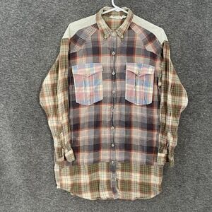 Isabel Marant Étoile Shirt Dress Sz 40 (L) Patchwork Plaid Button Tunic Western